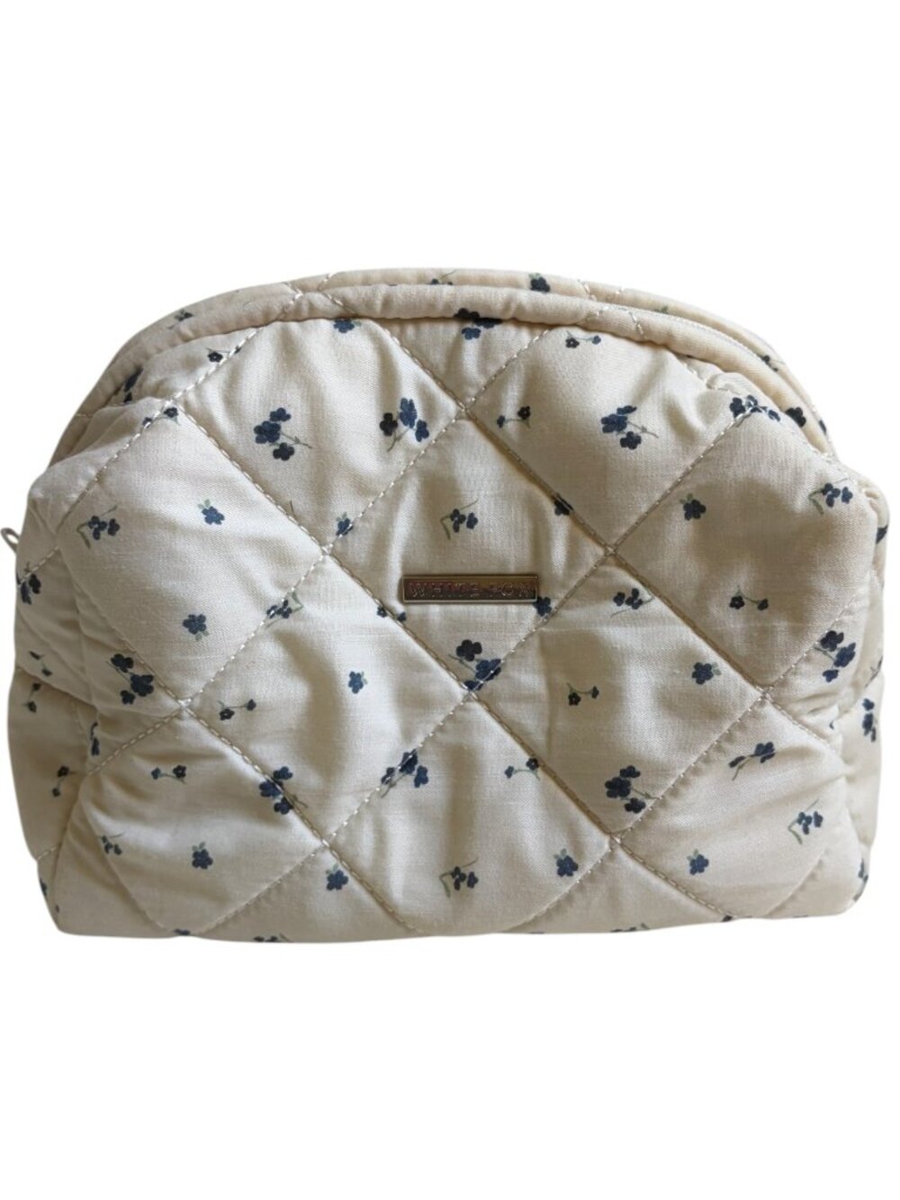 Getting Ready Cosmetic Bag (Cream with Blue Flowers)